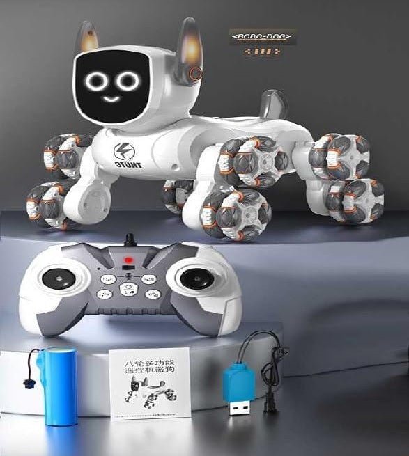 8‑Wheel Multi‑Functional Robot Dog with Remote Control