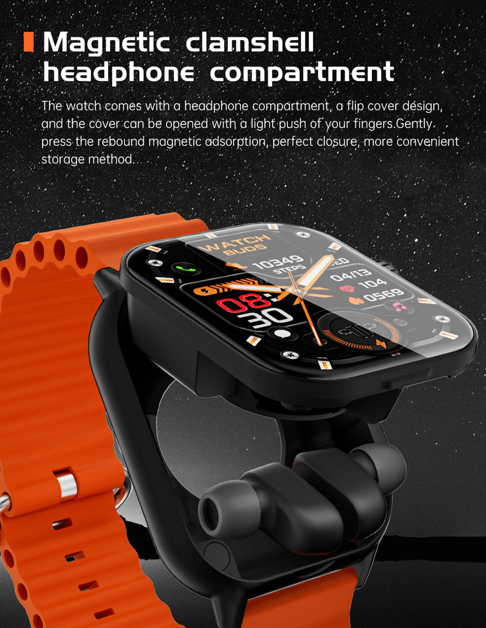 Hepu - 2-in-1 Smart Watch and Earbuds