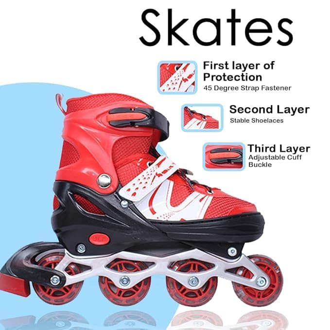 Generic Power Super Adjustable Inline Skates (7-8 Years)